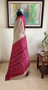 SNEHA - KHANDUA TUSSAR WITH TEMPLE AND FLORAL MOTIFS