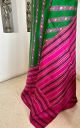 KISALAYA — GREEN FUSION KANJIVARAM WITH IKAT & RUDRAKSHA