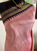 ANULIPI – PASTEL PINK ODISHA HANDLOOM WITH TEMPLE BANDHA MOTIFS