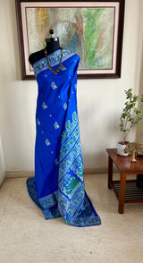 ANAMITA – STORYTELLING BALUCHARI WOVEN IN DEEP CEREMONIAL BLUE