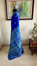 ANAMITA – STORYTELLING BALUCHARI WOVEN IN DEEP CEREMONIAL BLUE