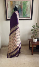 ABHISARIKA – PURPLE PUTAPAKKA IKAT SILK WITH DELICATE FLORAL DETAILING