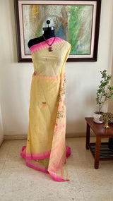 RIMPA – CREAM COTTON MOIRANG PHEE WITH PINK KHOIBI