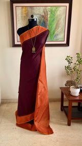 PREYA – CHOCOLATE KANJIVARAM WITH CHECKS AND TEMPLE MOTIFS