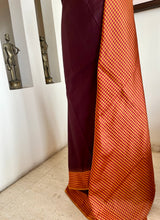 PREYA – CHOCOLATE KANJIVARAM WITH CHECKS AND TEMPLE MOTIFS
