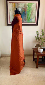 PREYA – CHOCOLATE KANJIVARAM WITH CHECKS AND TEMPLE MOTIFS