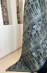 ZAREEN – VINTAGE BLACK KATAN BANARASI REGAL WEAVE