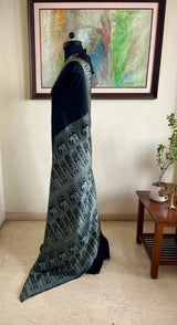 ZAREEN – VINTAGE BLACK KATAN BANARASI REGAL WEAVE