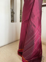 MAITREYI – RICH MAROON AND WOVEN FLORALS IN KANJIVARAM SILK
