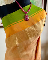 ULUPI – PAISLEYS AND CONTRASTS ON PEACH UPPADA SILK