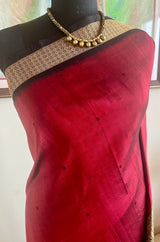 ALOKA - EXQUISITE SHOT-COLORED MAROON BLACK BOMKAI SAREE
