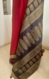 ALOKA - EXQUISITE SHOT-COLORED MAROON BLACK BOMKAI SAREE
