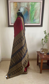 ALOKA - EXQUISITE SHOT-COLORED MAROON BLACK BOMKAI SAREE
