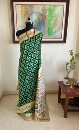 ANUPREETHA – SIGNATURE DOUBLE IKKAT POCHAMPALLY WITH BOLD COLOUR PLAY