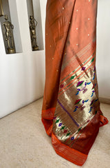 SWETASHREE - PAITHANI SAREE WITH NARALI BORDER AND MOR KUNDA AANCHAL