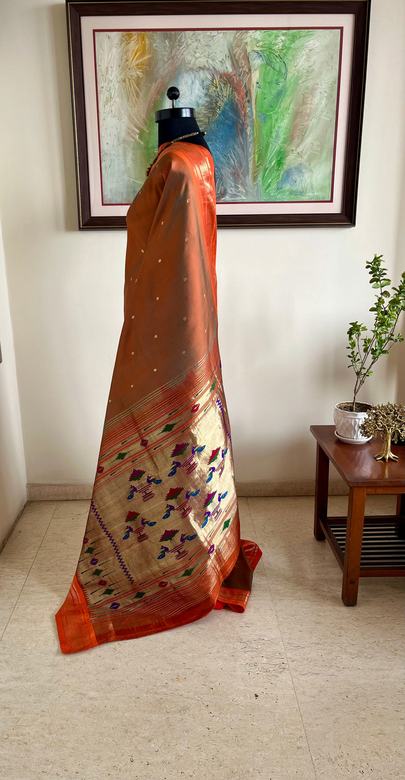 SWETASHREE - PAITHANI SAREE WITH NARALI BORDER AND MOR KUNDA AANCHAL ...