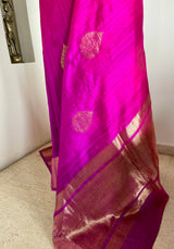 DEVYANI- RANI PINK BANARASI SAREE WITH GOLD PAAN MOTIFS