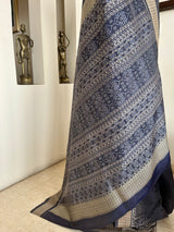 TANDRIMA - SIGNATURE BLACK ODISHA BANDHA SAREE WITH IKAT ART