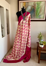 SAHASRA- VERSATILE OFF-WHITE & MAGENTA POCHAMPALLY IKKAT FOR EVERY OCCASION