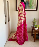 SAHASRA- VERSATILE OFF-WHITE & MAGENTA POCHAMPALLY IKKAT FOR EVERY OCCASION