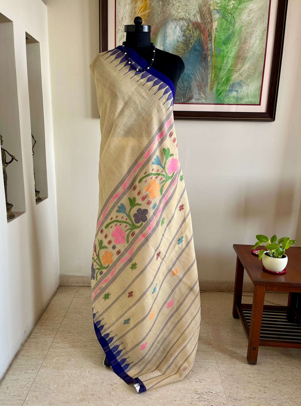 TAMPI- HANDLOOM MANIPUR COTTON MOIRANGPHEE SAREE WITH COLORFUL MOTIFS