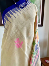 TAMPI- HANDLOOM MANIPUR COTTON MOIRANGPHEE SAREE WITH COLORFUL MOTIFS