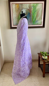 ANISA – LILAC COTTON CHIKANKARI SAREE WITH JAAL WORK