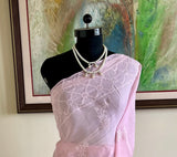 AMANI – PINK COTTON CHIKANKARI SAREE WITH TEPCHI AND JAAL WORK