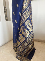 ARCHISHA - NAVY SWARNACHARI WITH WOVEN STORY SCENES