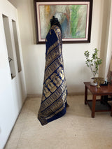 ARCHISHA - NAVY SWARNACHARI WITH WOVEN STORY SCENES