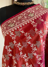 DEVAKI – RUST BANARASI WITH THREAD AND ZARI FLORAL MOTIFS