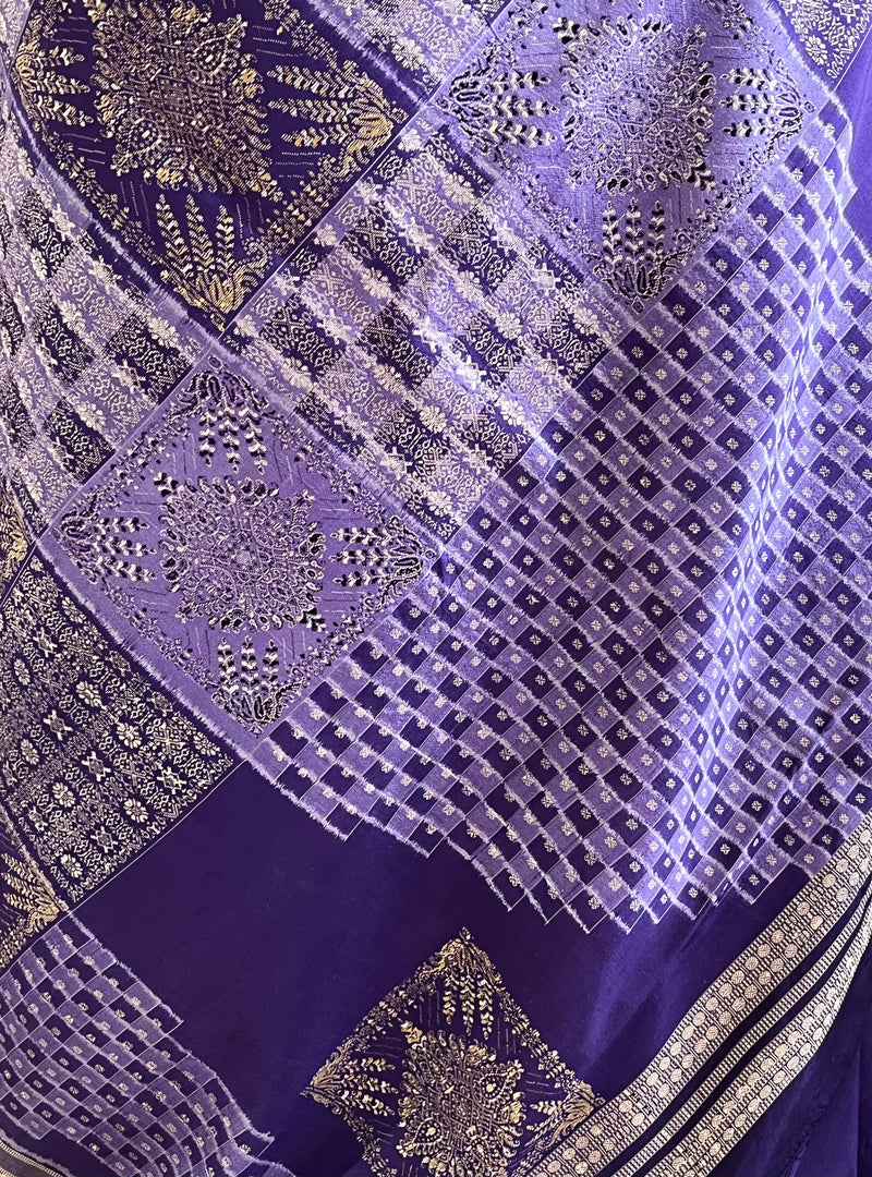 JASMITA – PURPLE SAMBALPURI BOMKAI WITH RUDRAKSHA BORDERS AND MOTIFS