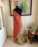 MALAYA - VIBRANT BEIGE ASSAM SILK WITH KING KHAP-INSPIRED FLORALS