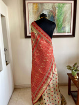 MALAYA - VIBRANT BEIGE ASSAM SILK WITH KING KHAP-INSPIRED FLORALS