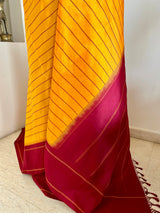 KANTHI- KORVAI VELDHARI KANJIVARAM IN YELLOW AND MAROON ELEGANCE