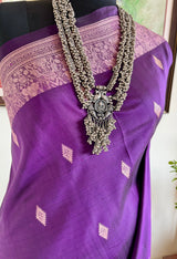 RANJITA – PURPLE KANJIVARAM WITH DIAMOND THREAD MOTIFS