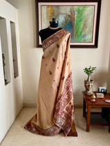 BITHI- PEACH BALUCHARI WITH MAHABHARATA MOTIFS AND DANCE POSES