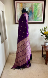 RANJITA – PURPLE KANJIVARAM WITH DIAMOND THREAD MOTIFS