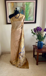NAVIRA - SWARNACHARI WITH MAIDEN MOTIFS, MYTHOLOGICAL BORDER  AND AANCHAL