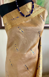 NAVIRA - SWARNACHARI WITH MAIDEN MOTIFS, MYTHOLOGICAL BORDER  AND AANCHAL