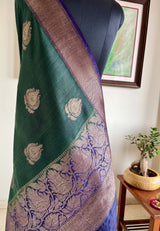 NEHAL- EXQUISITE KATAN SILK BANARASI WITH ANTIQUE GOLD ZARI MOTIFS