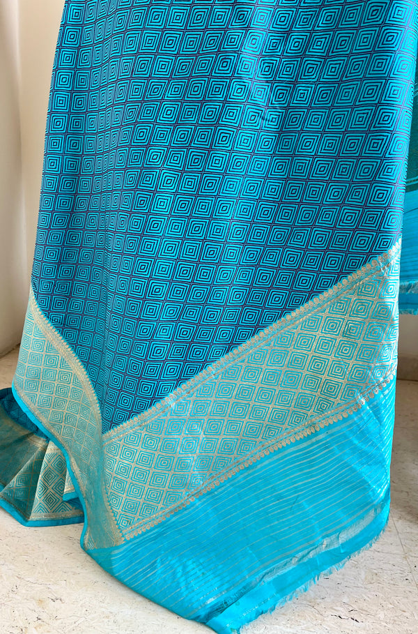 RAJIKA - LIGHT BLUE VINTAGE BANARASI TREASURE