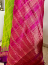 PREEYAL – BRIGHT GREEN KANJIVARAM WITH MAGENTA ZARI BORDER