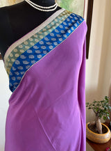 AARIKA: GRACEFUL MAUVE PURE CREPE WITH BANARASI BROCADE