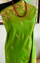 VIRDI - GREEN SWARNACHARI ZARI MYTHOLOGICAL NARRATIVE HERITAGE SAREE