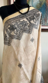 CHAITRALI- EXQUISITE MADHUBANI SAREE WITH PEACOCK AND FLORAL MOTIFS