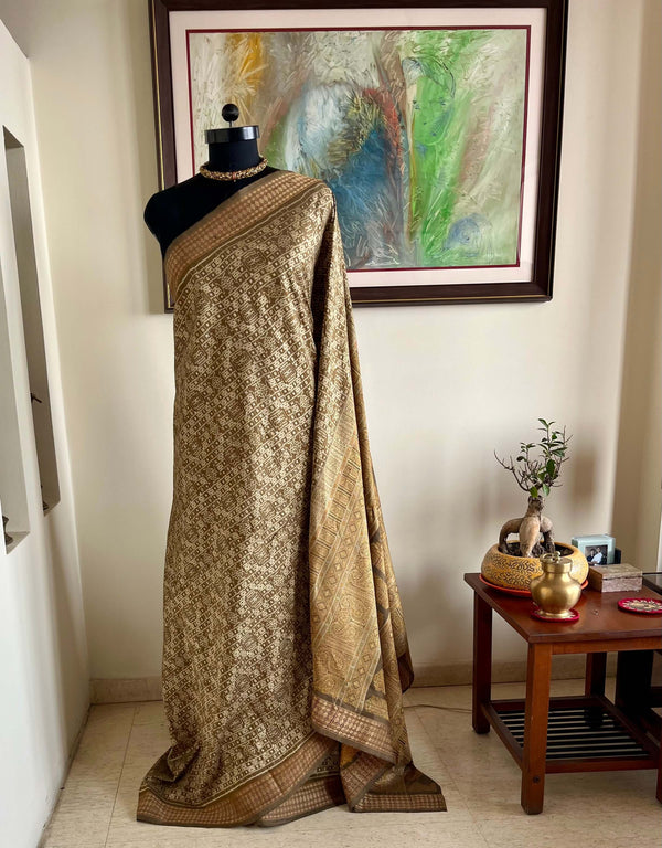 DHRA - SAMBALPURI BOMKAI SILK WITH INTRICATE IKAT MOTIFS