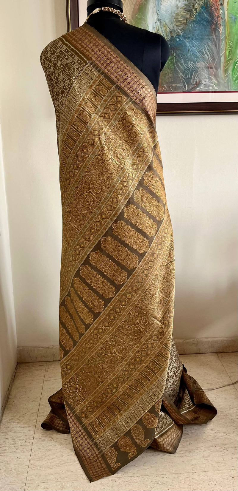 DHRA - SAMBALPURI BOMKAI SILK WITH INTRICATE IKAT MOTIFS