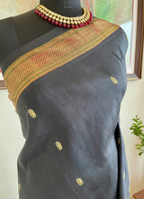MANJIMA- BLACK PAITHANI WITH ZARI PAISLEYS AND MOR KUNDA AANCHAL