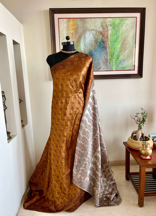 ANVIKA - NEVER WORN BANARASI TANCHOI SAREE WITH CONTRAST AANCHAL